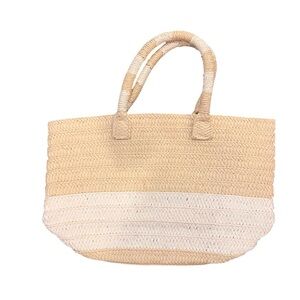 Altru Tan and Cream Woven Tote Bag